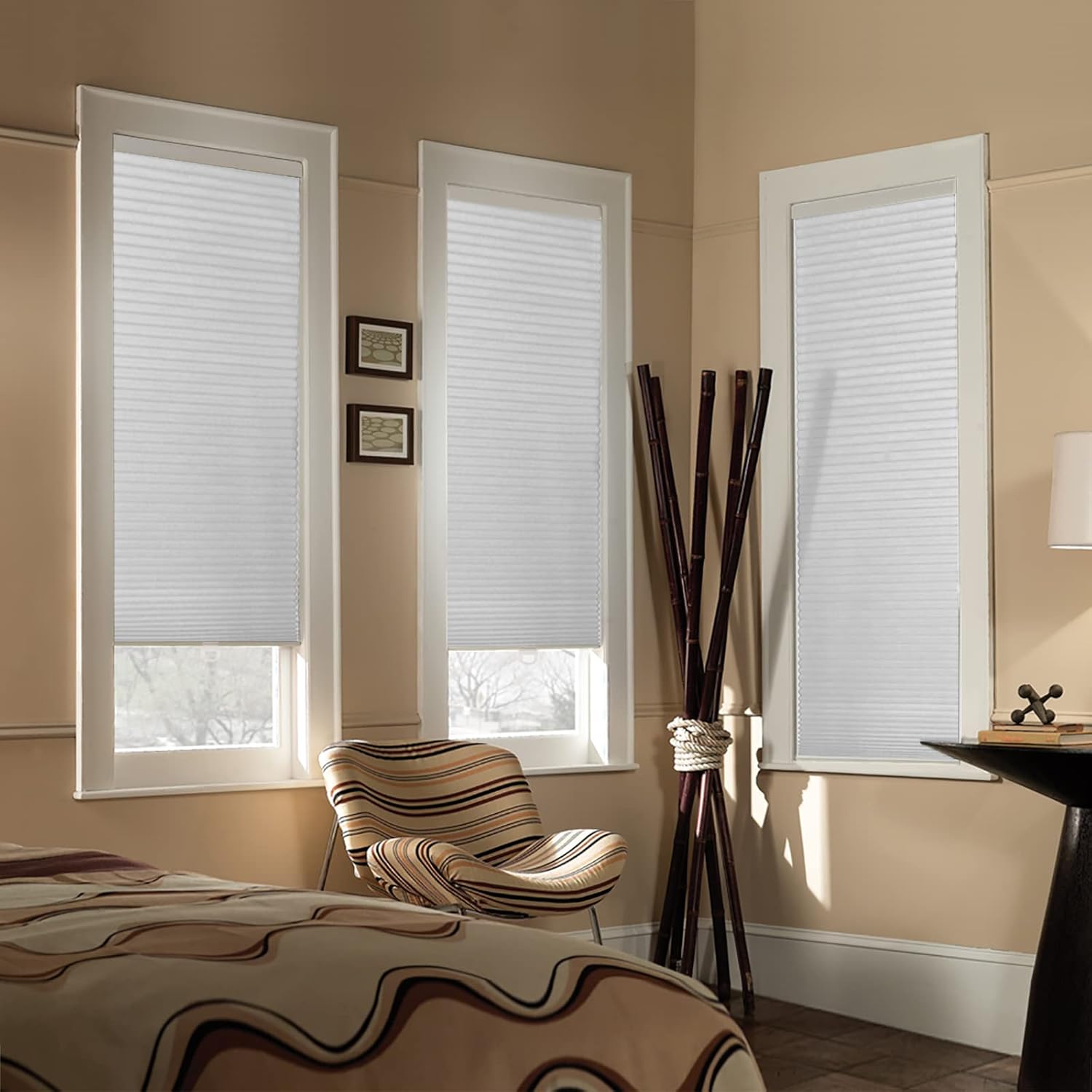Didoya Cellular Blinds Cordless, Blackout Window Blinds, Pull Down