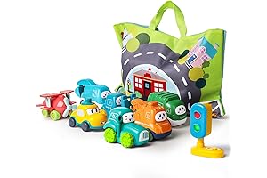 ALASOU 8-Piece Construction Vehicle Playset with Playmat and Storage Bag: The Ultimate...