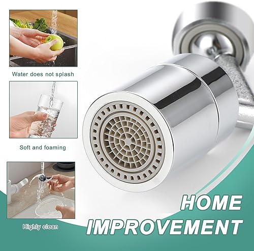 Miniatura 2 de QST EXPRESS Cabezal rociador giratorio de 720, filtro universal contra salpicaduras con filtro de red de 4 capas para cocina, diseño