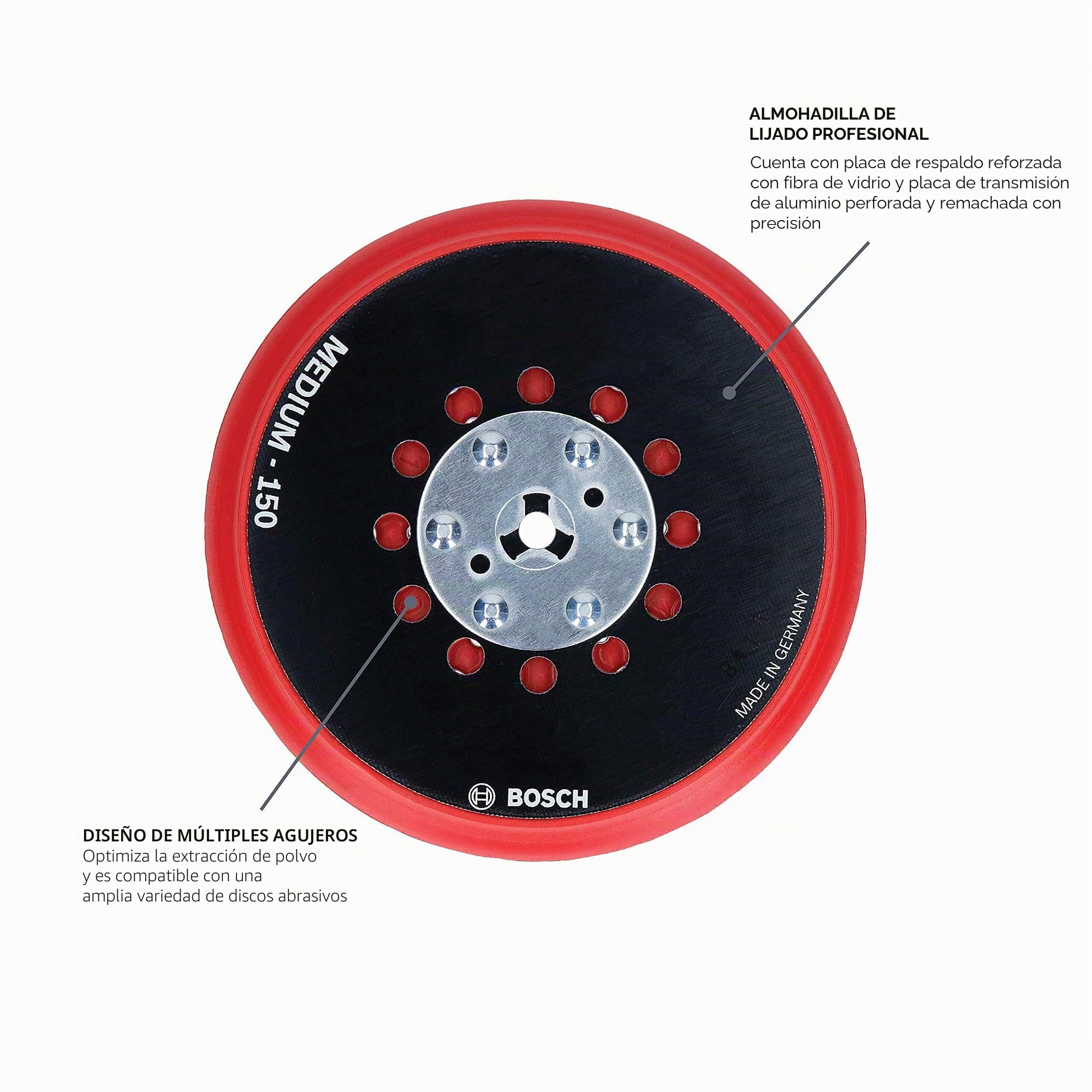 Bosch RSM6045 - Almohadilla de lija con gancho y bucle de 6 pulgadas