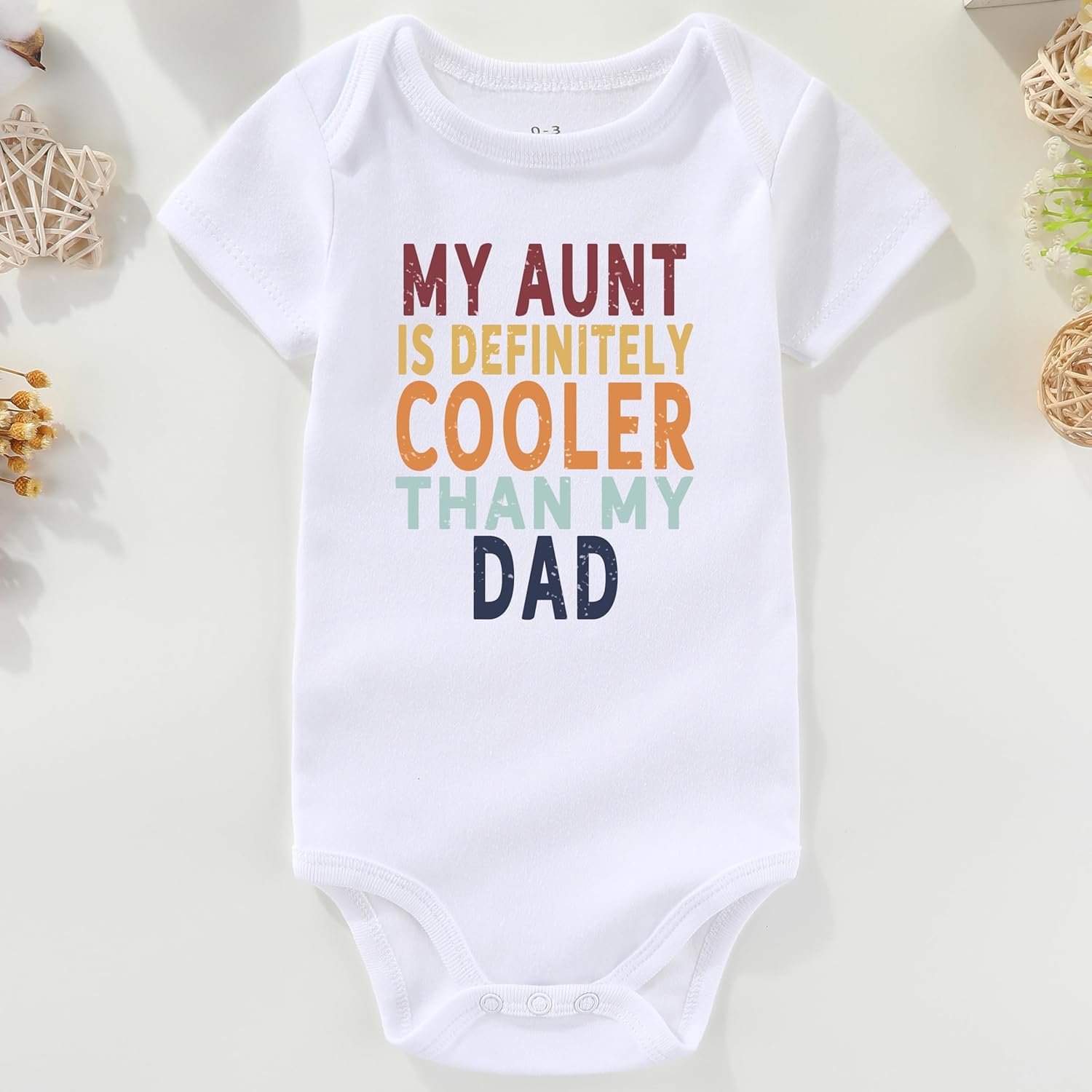 Aunt Is Cooler Than My Dad newborn Outfits Aunties Bestie Baby Clothes Girl Boy Funny infant Bodysuits - Image 2