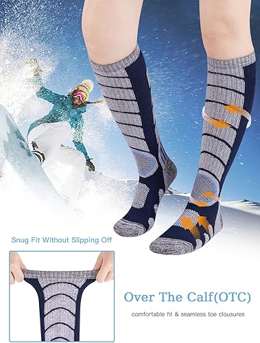 Miniatura 4 de Calcetines de esquí para mujeres y hombres, calcetines térmicos para esquí y snowboard, clima frío, calcetines de rendimiento de invierno, paquete