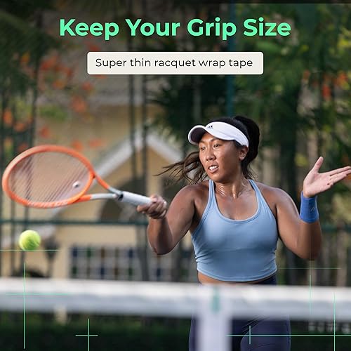 Miniatura 5 de ADV MaxTac Tacky - Paquete de 6 empuñaduras de tenis antideslizantes extremadamente pegajosas - Cinta de agarre para raqueta de tenis profesional