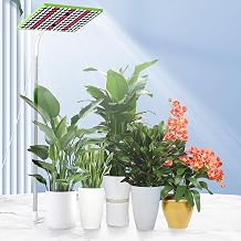 100W LED Grow Light on Stand for Indoor Plants Adjustable Floor Growing Lamp Desktop Standing Plant Lights White Full Spectrum with IR for Seed Starting, Seedlings, Veg, Flower