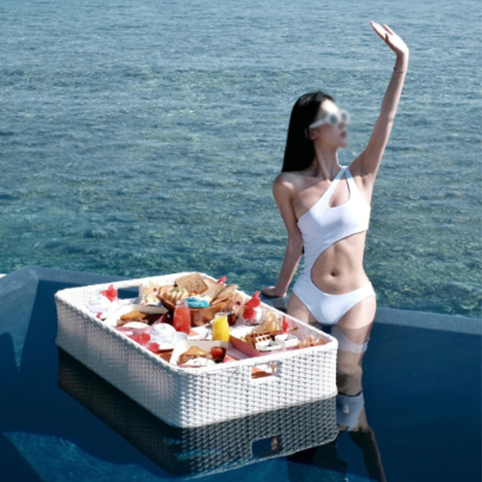 Galleggiante impermeabile per piscina, design per feste in piscina e relax, perfetto per divertimento estivo e attività all'aperto per il tempo libero