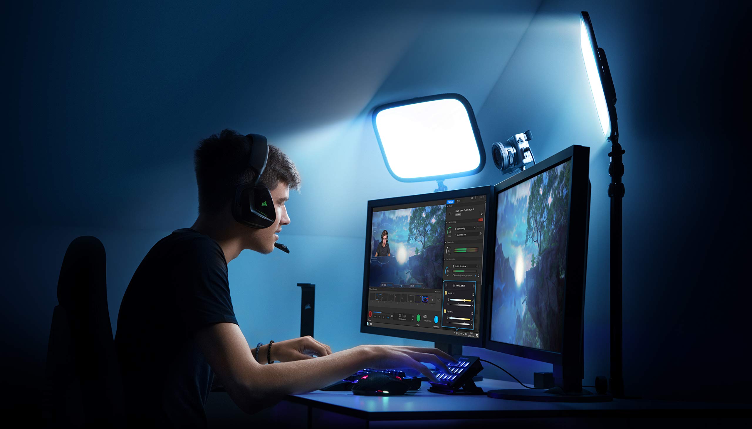 Elgato Key Light Pannello LED Professionale da Studio con 2800 Lumen, Regolabile a Colori, Abilitato per le App, per PC e Mac, Supporto da Tavolo in Metallo