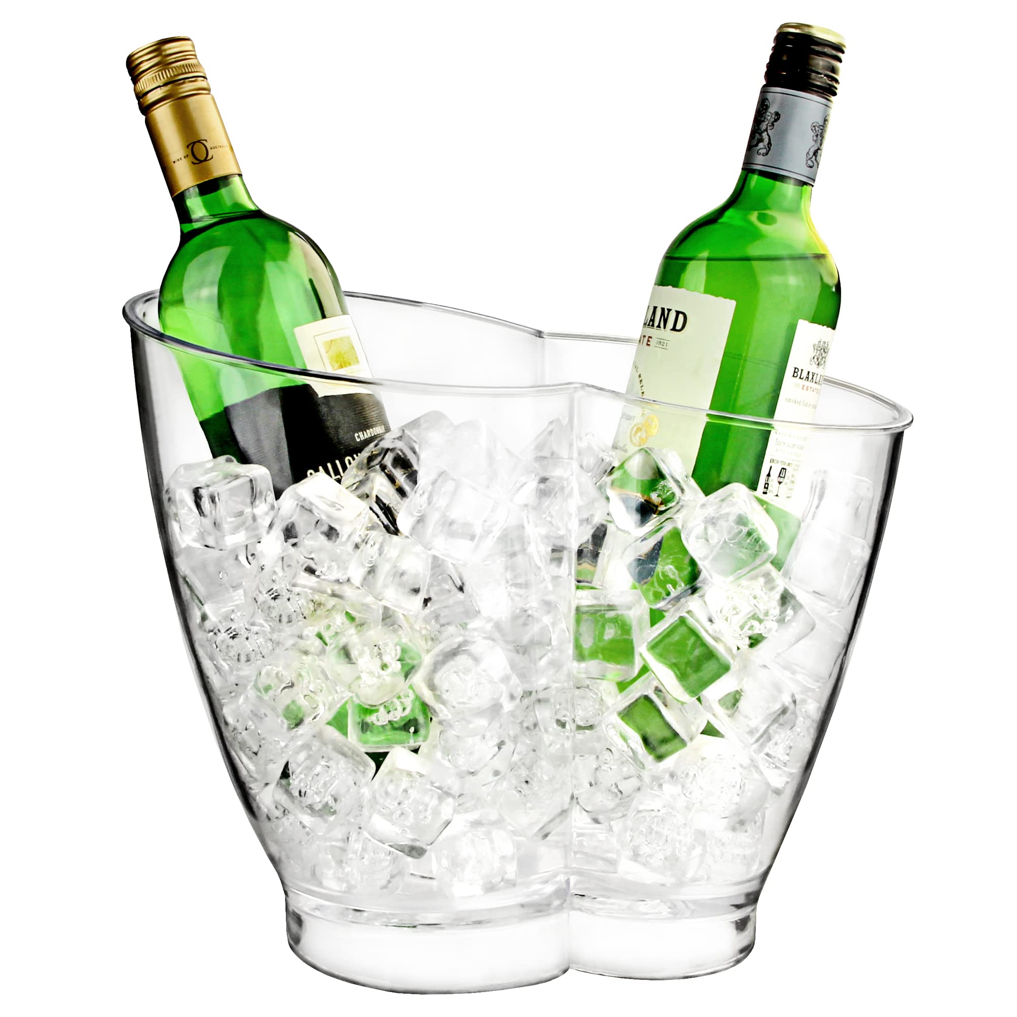 Bar@Drinkstuff White Double Bottle Drinks Pail - Plastic Wine And Champagne Cooler For 2 Bottles