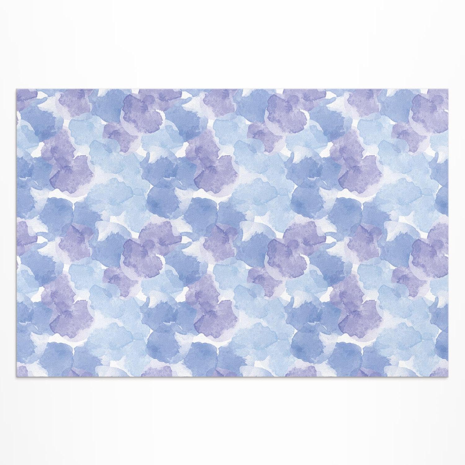 Tapis de sol vinyle 150x225 cm extérieur imperméable pour balcon et jardin motif aquarelle