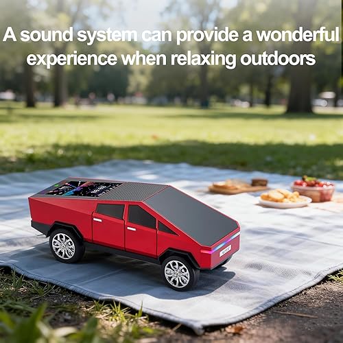 Miniatura 8 de Altavoz Bluetooth para camioneta futurista con pantalla LED - TWS estéreo, radio FM, reproducción USBTF, faros LED, micrófono integrado, regalo para