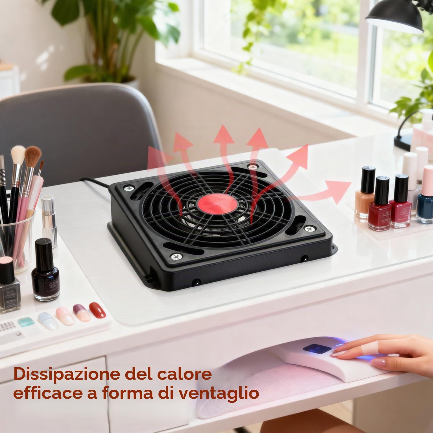 Aspiratore per Unghie, 60W Potente Aspiratore di Polvere per Unghie Incorporato Du Nail Nai