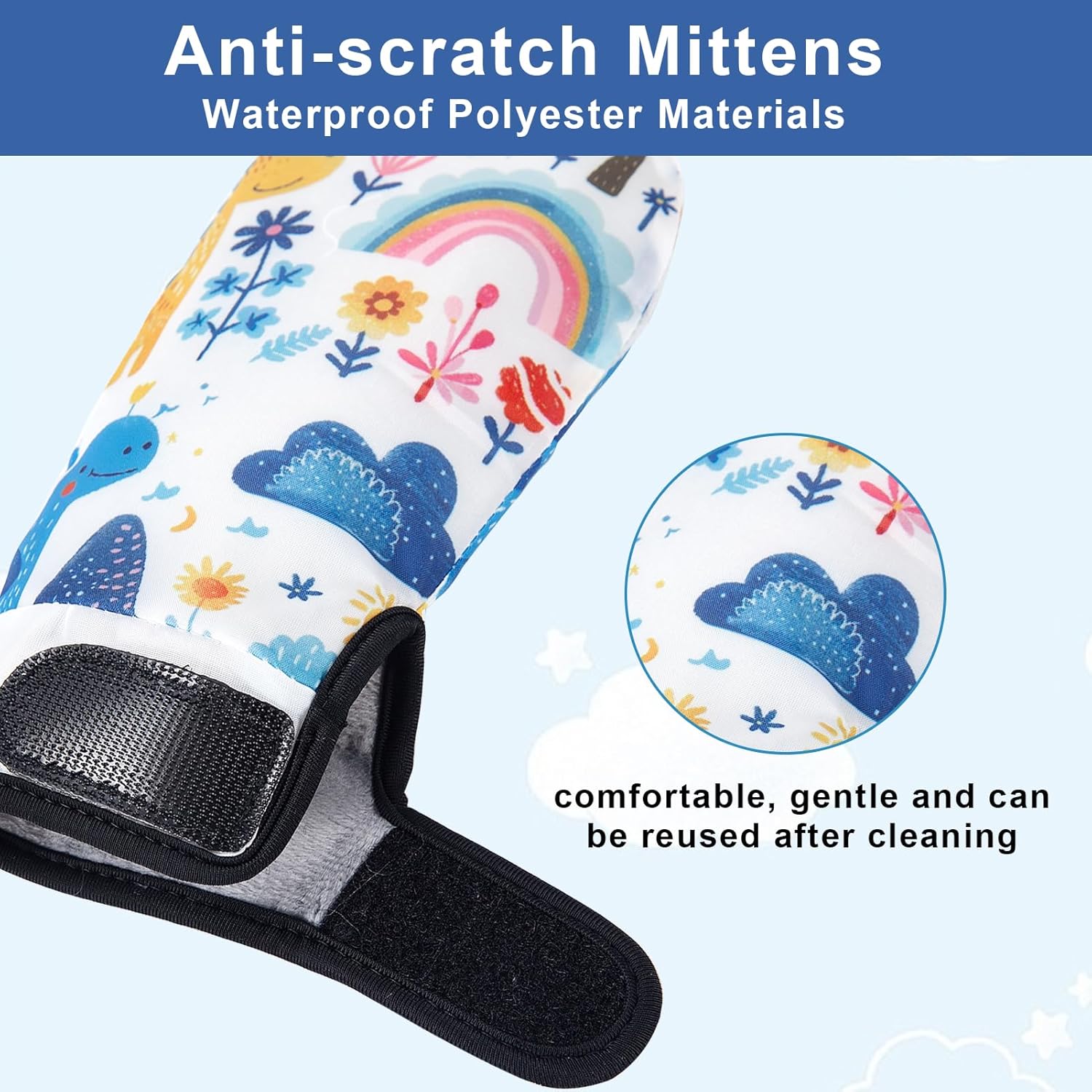 2 PCS Waterproof Sensory Chew Gloves, Anti-Biting Compression Gloves, Autism Gloves for ADHD Boys and Girls, Down Syndrome Sensory Mittens - Image 6