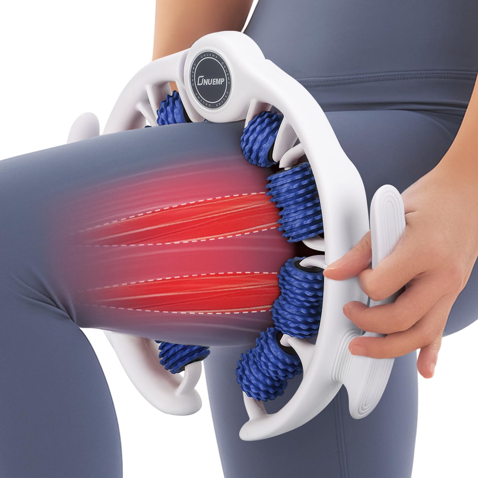 Neu Beine Roller Cellulite MassagegeräT, 14 Rolle Anti Cellulite Oberschenkel, 360° Massageroller Beine Mit Griff, Bein Massage Faszienrolle für Lipödem, Lymphdrainage, Circular Leg Clamp Massage