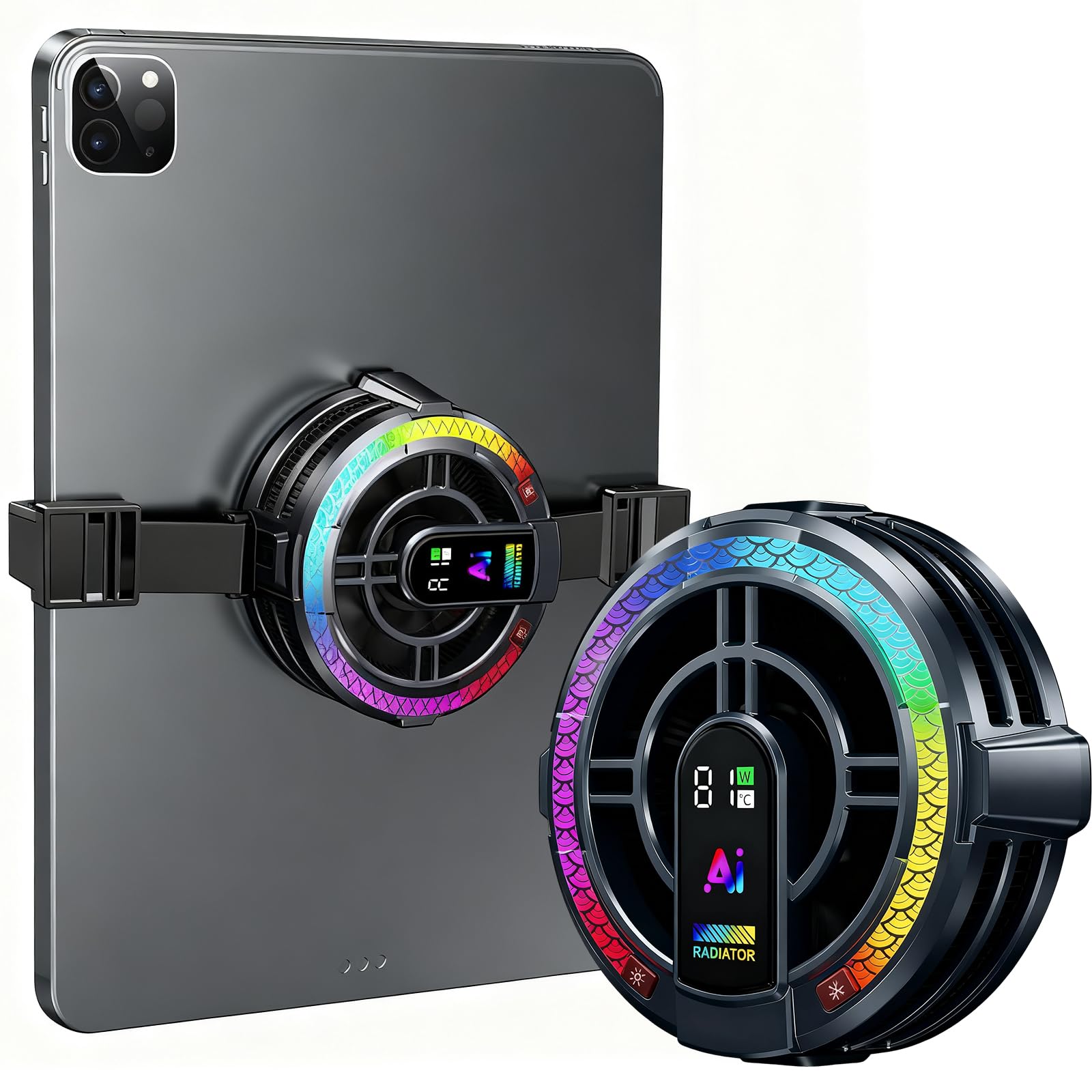 Refroidisseur de tablette,4 modes de refroidissement,Refroidisseur mobile magnétique,Refroidisseur d'ordinateur portable,Processus de refroidissement rapide,Chauffage universel pour téléphone portable