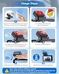 Adhesive Sticky Pads for Dash Cam Mount – 4-Pack Heat Resistant Double-Sided Sticker Replacement for Windshield Dashcam, Car Windscreen Dashboard Camera Holders Mounting Tape (Square & Rectangular)