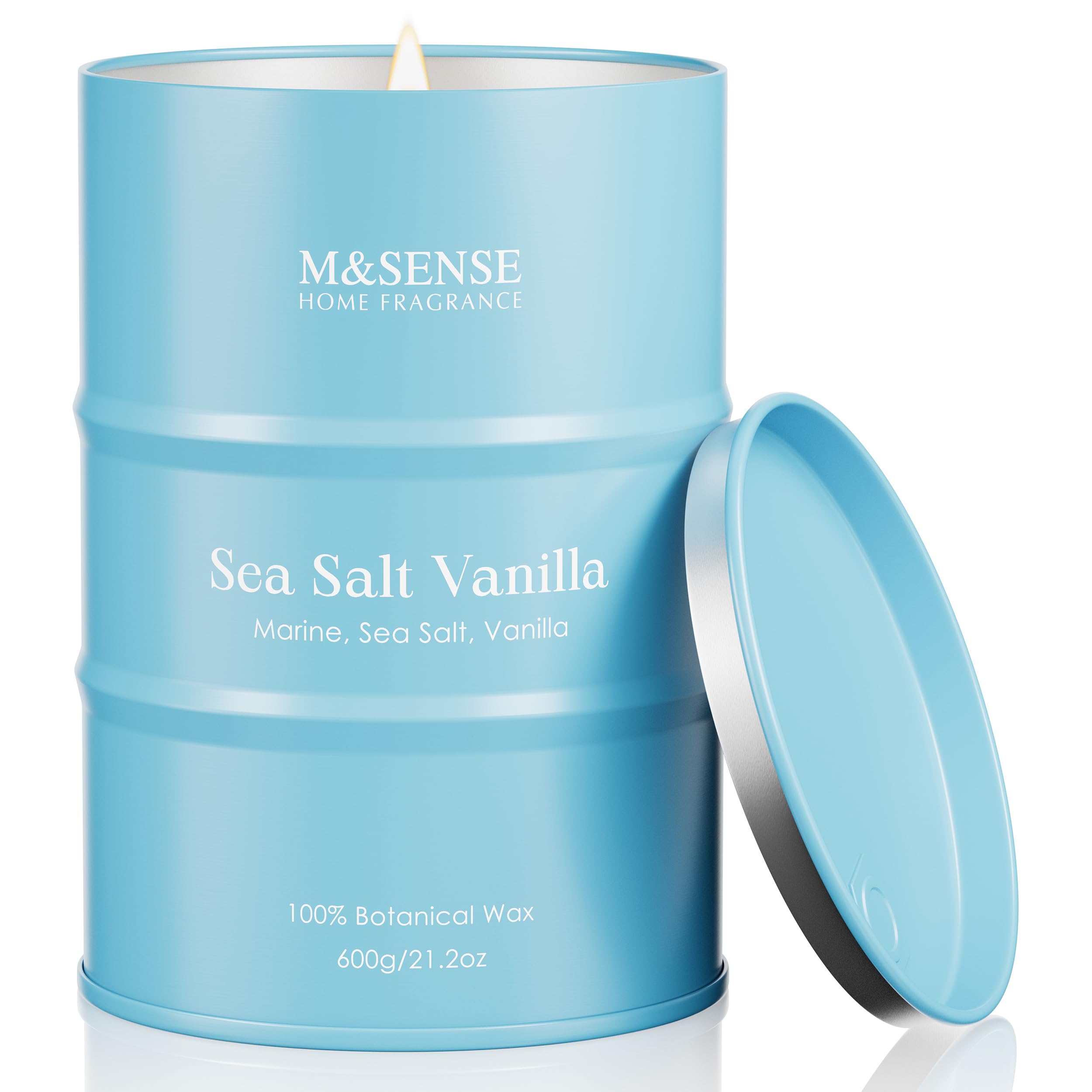 M&amp;SENSE Sea Salt Vanilla Scented Candles Large 21.2oz