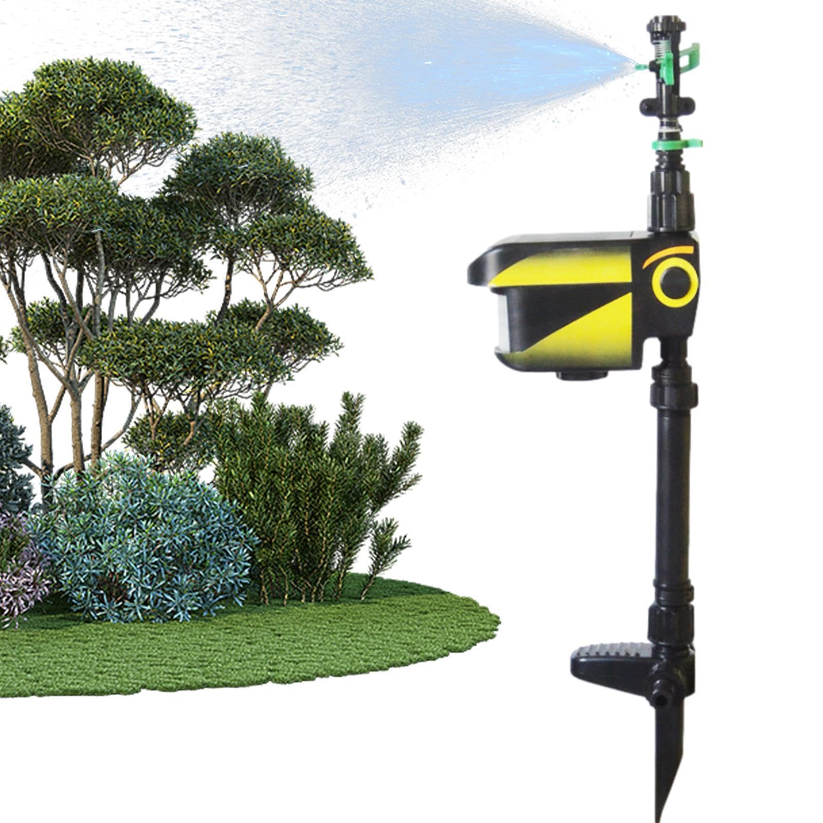 Aspersor de agua de jardín – Aspersor de energía solar – Aspersor de agua | activado por el movimiento | Protector de jardín con detección de movimiento, de riego de césped, aspersor disuasorio