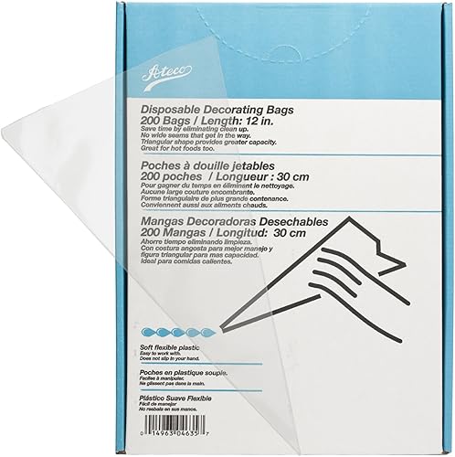 Miniatura 2 de Ateco Bolsas de decoración desechables suaves, 12.0in, paquete de 50, fabricadas en Estados Unidos