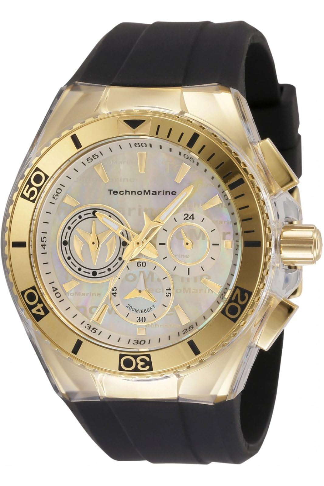 Men's Cruise California StainlessSteel Quartz Watch with Silicone Strap, Black, 29.1 (Model: TM120026) (One Size, Multicolored)