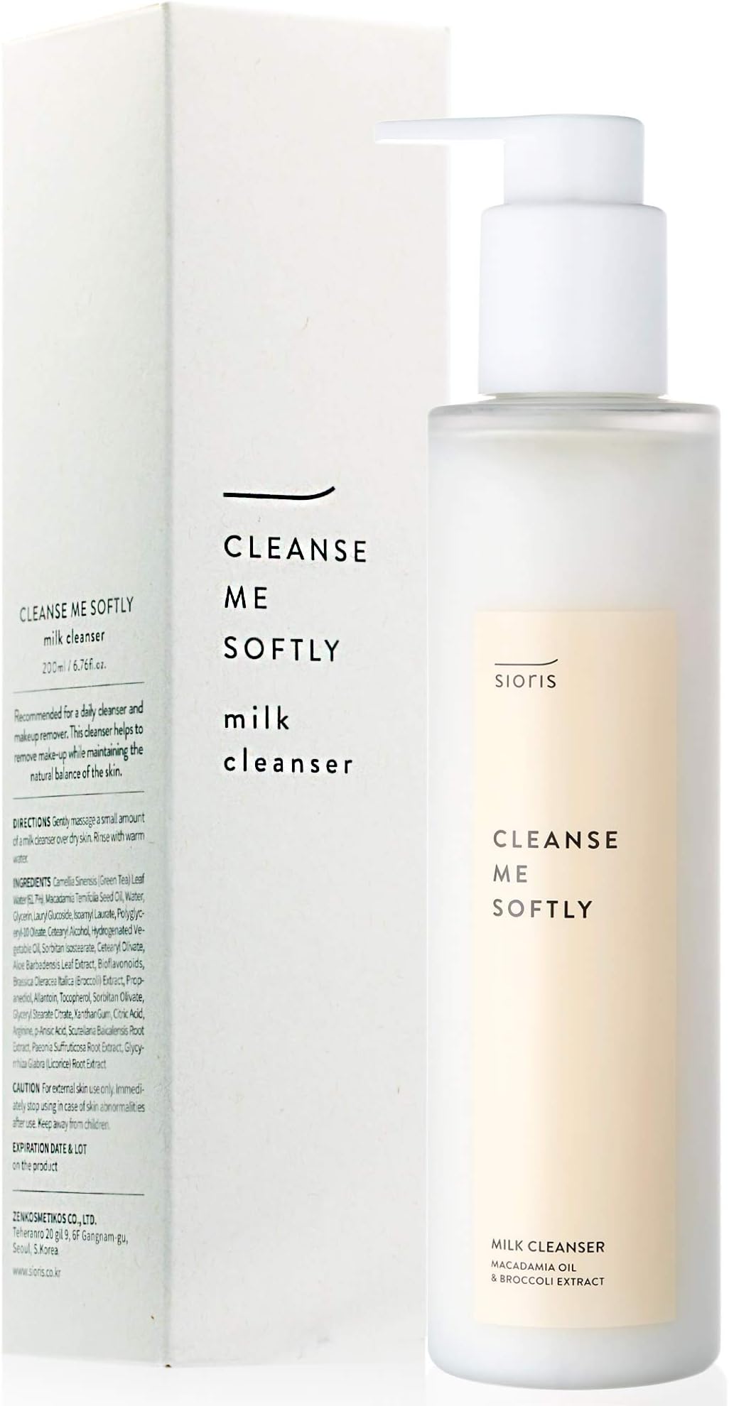 SIORIS Cleanse me softly milk cleanser for face 120ml/4. 06 fl. oz. pH 5. 69, pure Natural Ingredients, 61 percent Organic, 2 percent Propanediol Dermatologically Tested, Cruelty