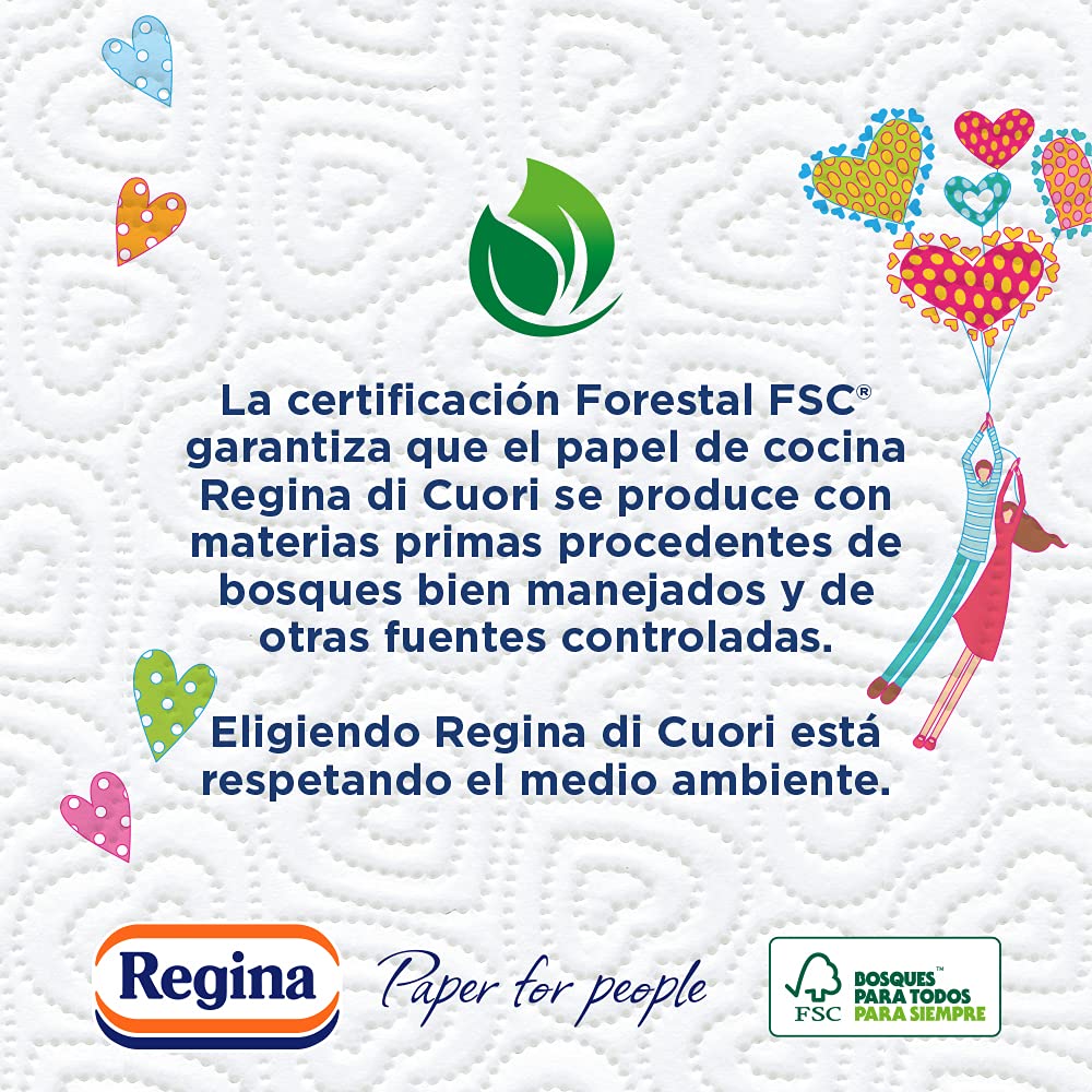 Regina Di Cuori Carta Cucina 24 Rotoli 85 Fogli 3 Strati Massima Assorbenza 65 g