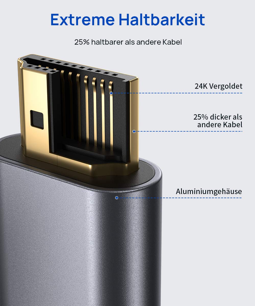 Cavo Di Prolunga HDMI 2.0 JSAUX Maschio-femmina 3 M Rosso: 18 Gbps, 4K UHD, Per PS4, TV