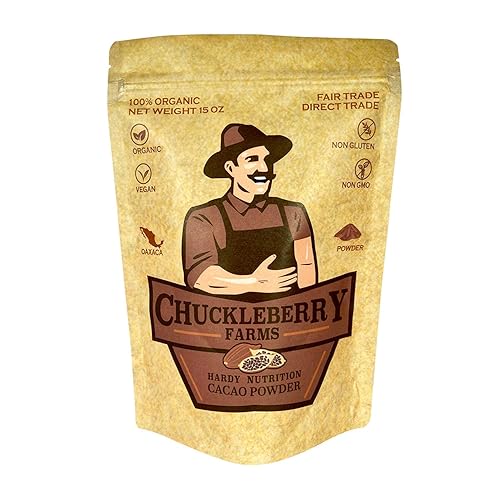 Miniatura 10 de Chuckleberry Farms Cacao orgánico en polvo  Superalimento sustituto de chocolate de cacao crudo natural  Sin OMG sin gluten sin azúcares o