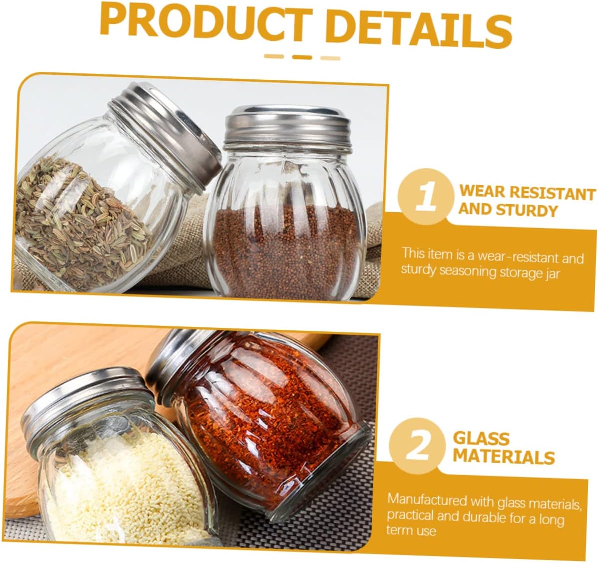 Alipis 12pcs Salt Shaker Glass Jars Seasoning Bottle Containers for Salt Pepper Storage