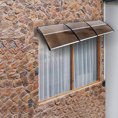 Miniatura 6 de Toldo para ventana, cubierta de policarbonato para exteriores, puerta delantera al aire libre, patio, protección contra la lluvia, nieve, luz solar