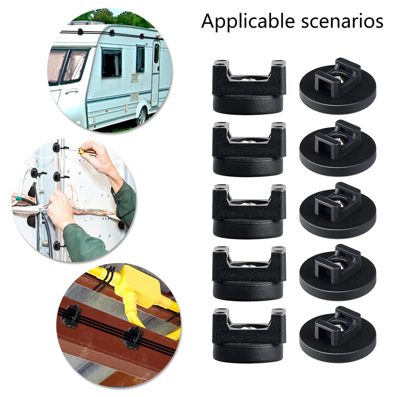 Pratico set di fissaggio per cavi industriali adesivi organizer per cavi accessori per officina domestica fascette per uso quotidiano