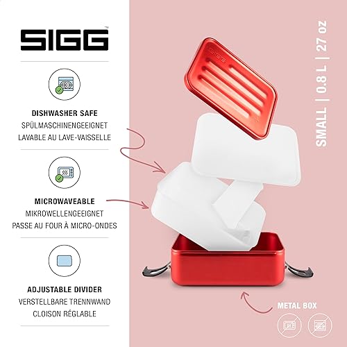 Miniatura 2 de SIGG - Caja de Almuerzo de Metal Plus - Envase de Alimentos con Compartimentos - Diseño Suizo - Apto para Lavavajillas - Ultra Ligero - SL