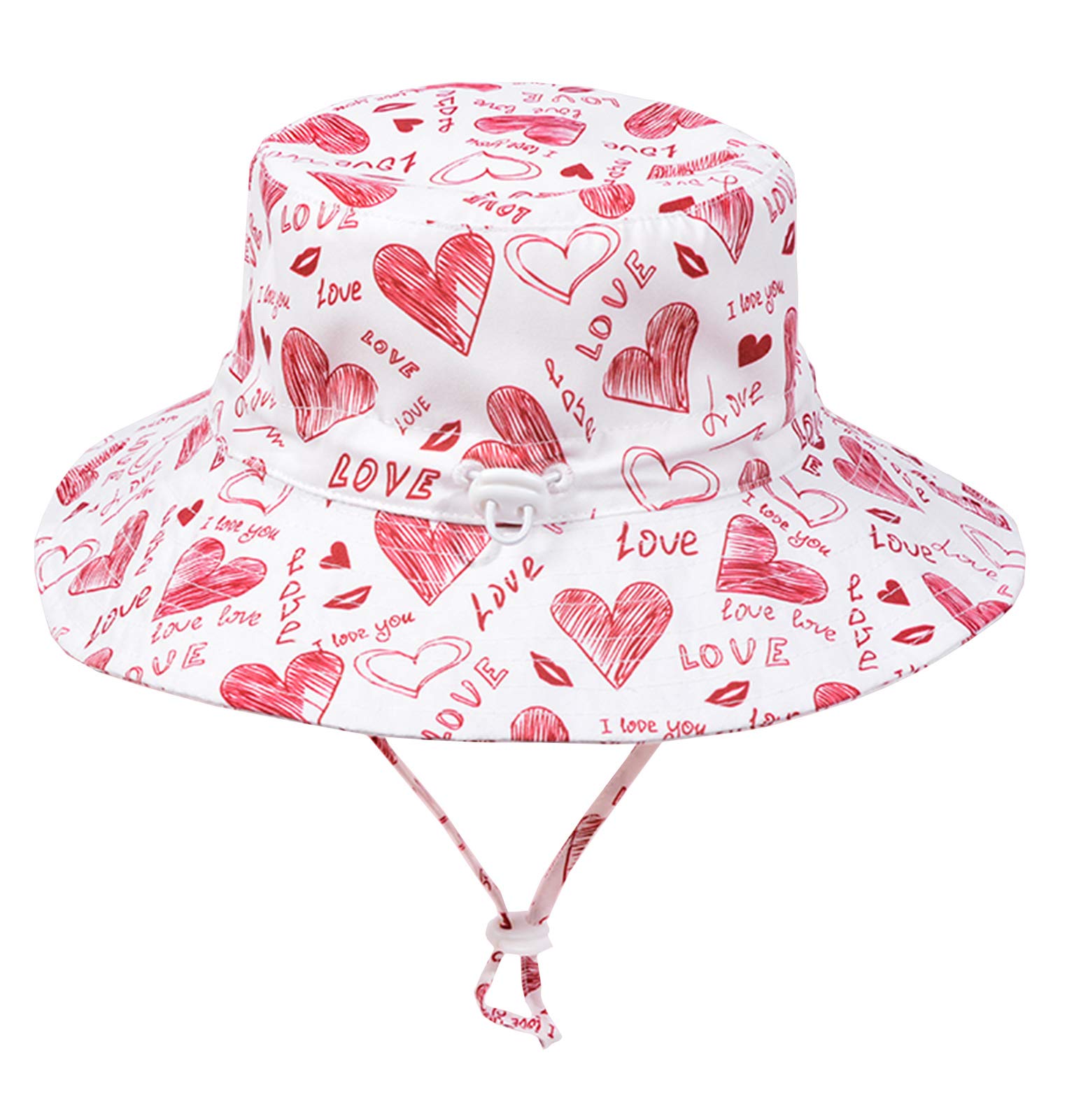 Happy Cherry Sombrero Verano para Bebé Niño Niña Gorro con ala para Playa Vacaciones al Aire Libre Infantil Gorra de Pescador con Cordón Ajustable Bucket Hat Protección de Sol - 0-6 Años