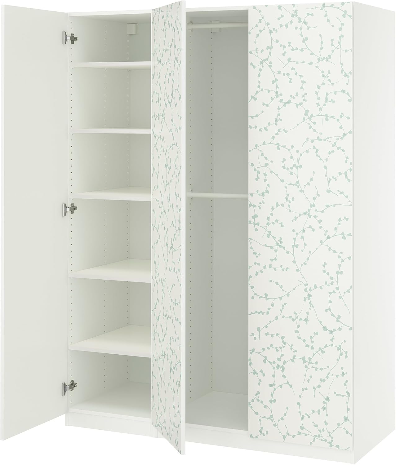 PAX/LINNABERG Wardrobe combination, white/patterned, 150x58x201 cm