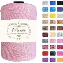 Premium Polyester Macrame Cord 3 mm 218 yd,3mm 100% Polypropylene Macrame Cord,Ideal for Crochet, Wall Hangers, Bags, Rugs & DIY CraftsLight Powder
