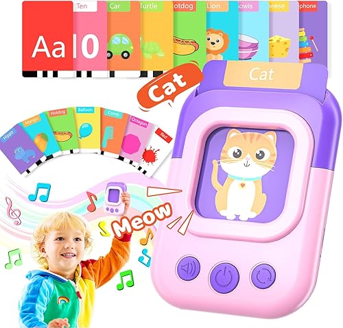 Miniatura 1 de Tarjetas didácticas parlantes para niños de 2 a 4 años, juguetes de terapia del habla para niños pequeños de 1 a 3, juguetes educativos para niños