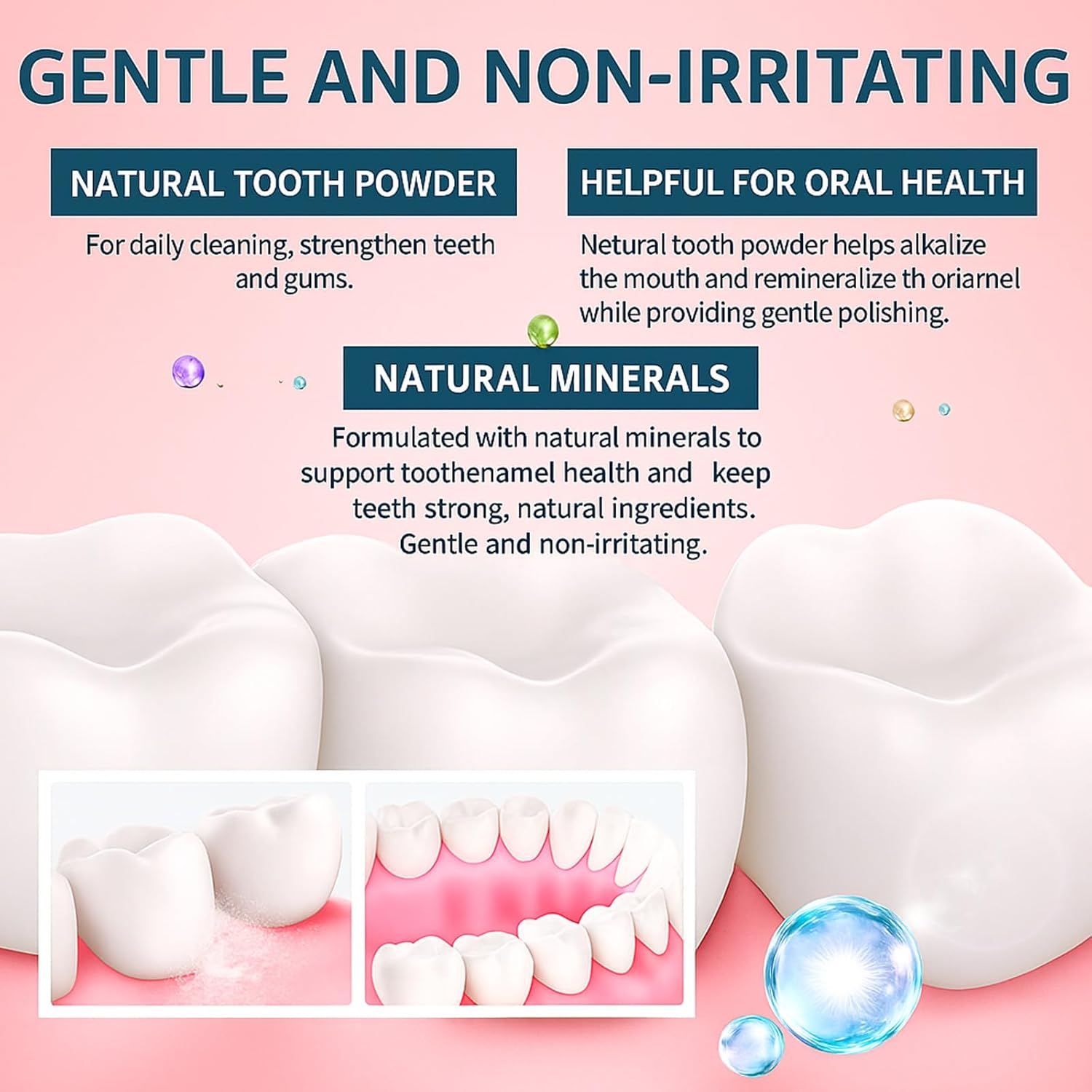 Collabrush Collagen + Nano-Hydroxyapatite Teeth Powder, Smile Strengthening Collagen Powder for Gums & Enamel Care, Natural Collagen ToothPowder, Fluoride-Free, Gentle Formula for Sensitive Gums, 50G