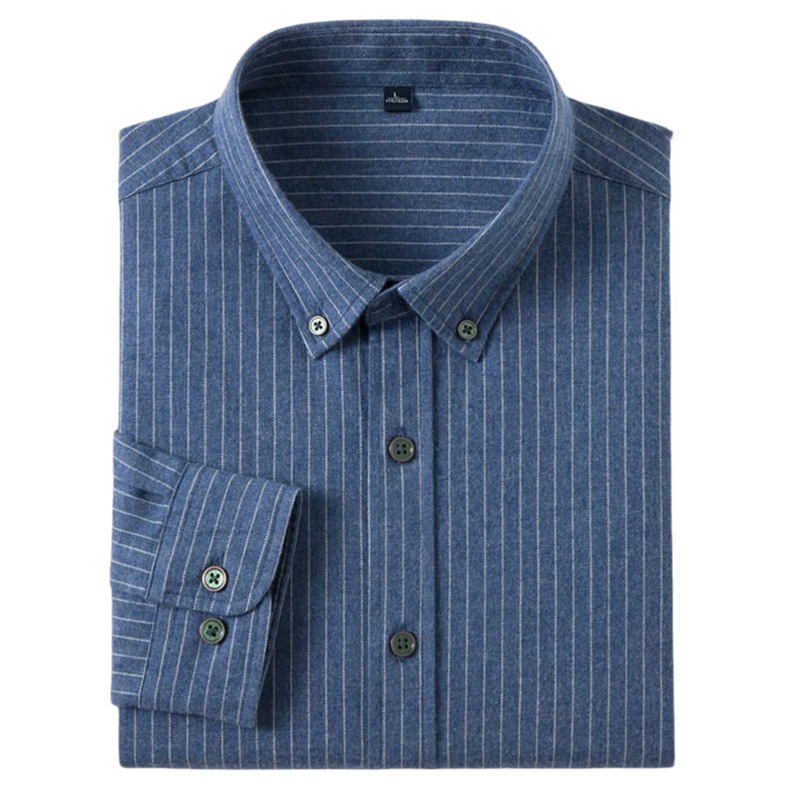 Camicia casual da uomo in flanella di cotone a maniche lunghe scozzese traspirante per uomo