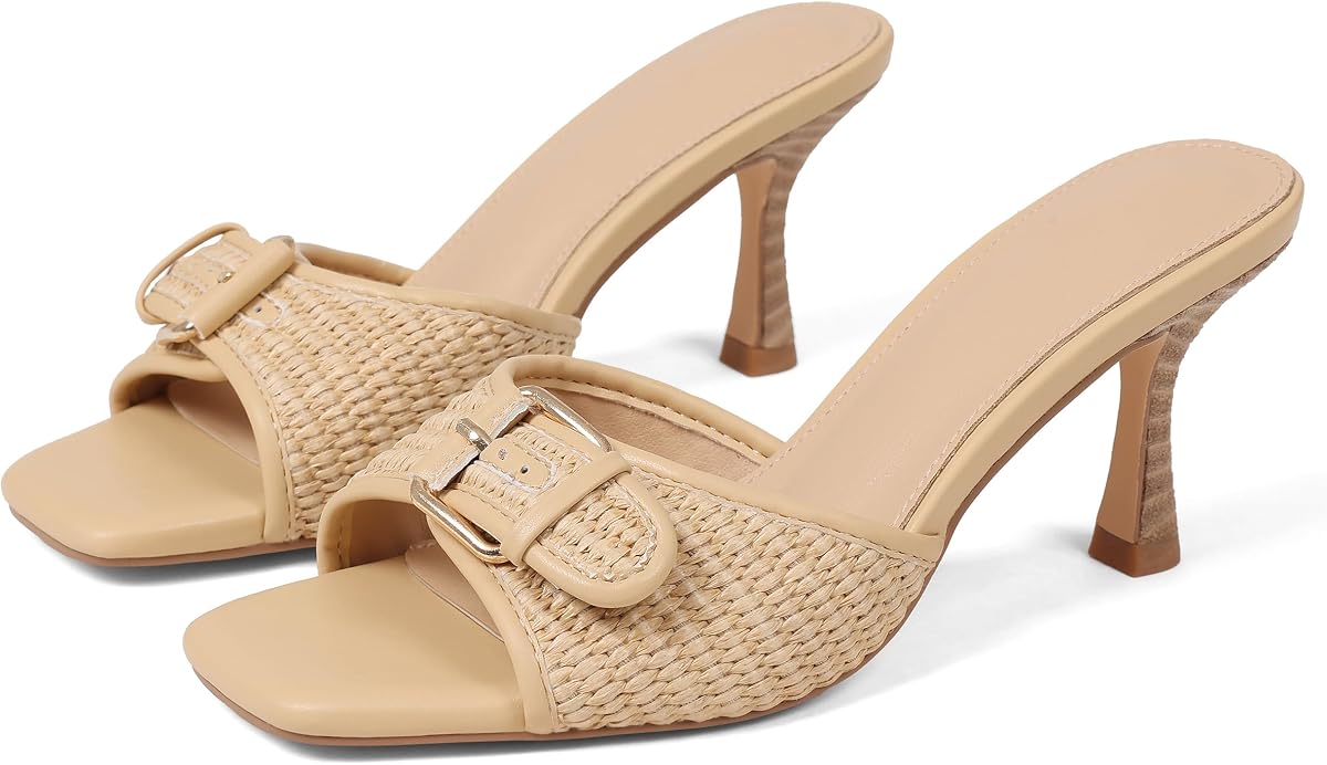 Kitten Heels for Women Summer Heeled Sandals