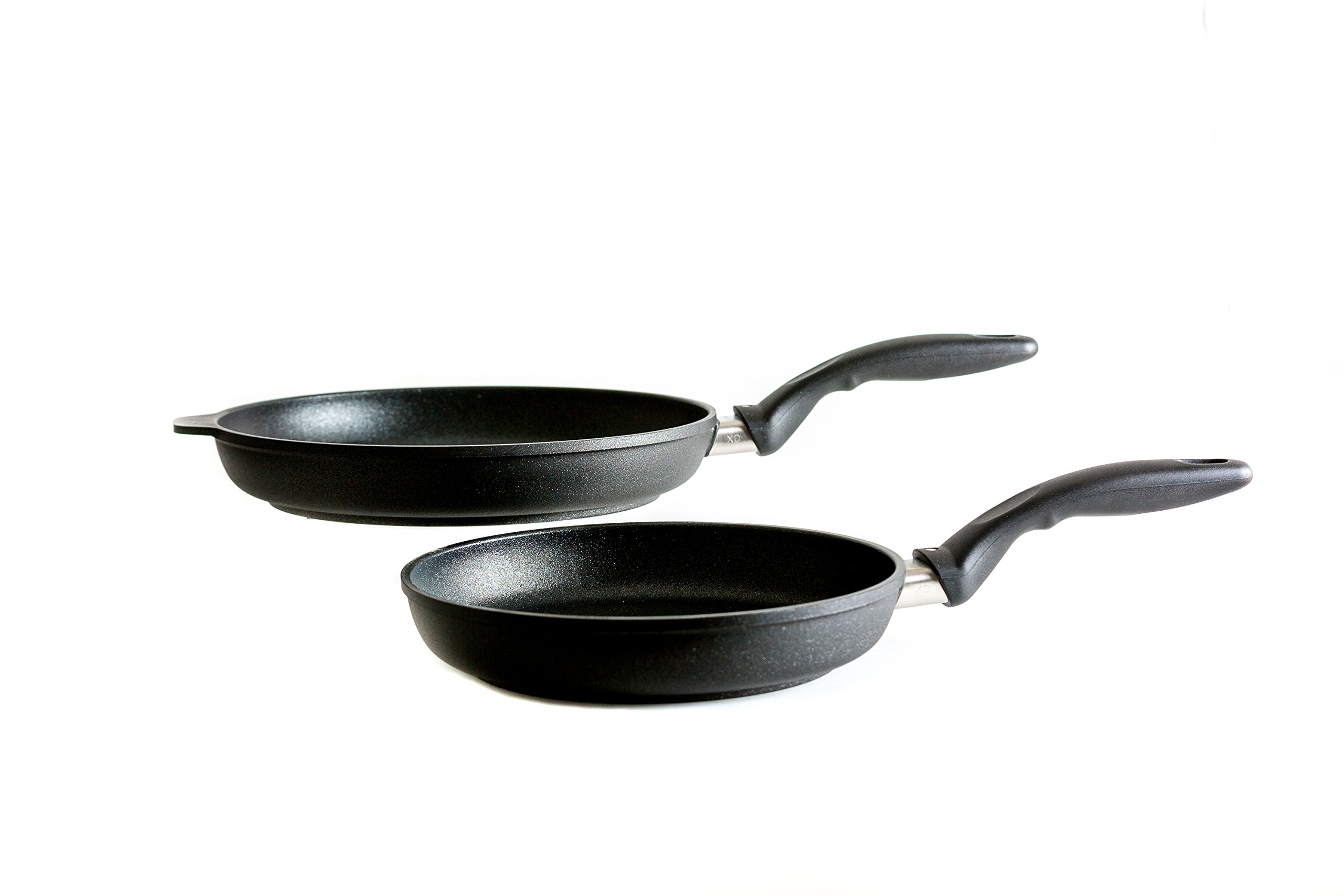 SWISS DIAMOND XD602i Set de 2 Poêles Aluminium Moulé sous Pression/Cristaux de Diamant Noir 24/28 cm