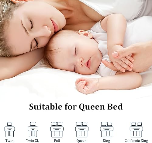 Miniatura 7 de Yoyomax Funda de colchón tamaño Queen, refrescante, transpirable, ultrasuave, 50% más gruesa de lo normal, bolsillo profundo, 100% algodón de 400