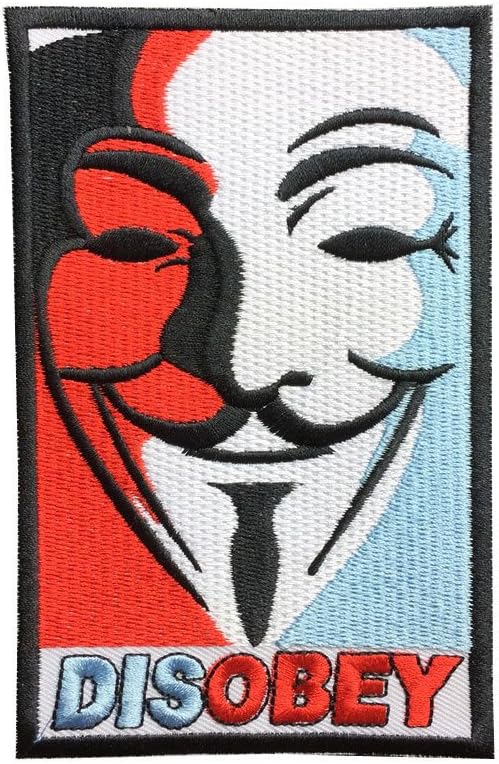 V for Vendetta Patch Disobey Hat Patches Embroidered Iron on Patches sew on Patches