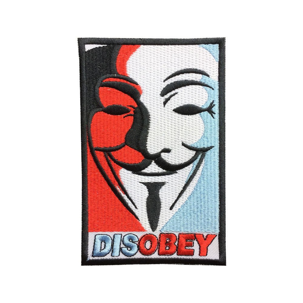 V for Vendetta Patch Disobey Hat Patches Embroidered Iron on Patches sew on Patches
