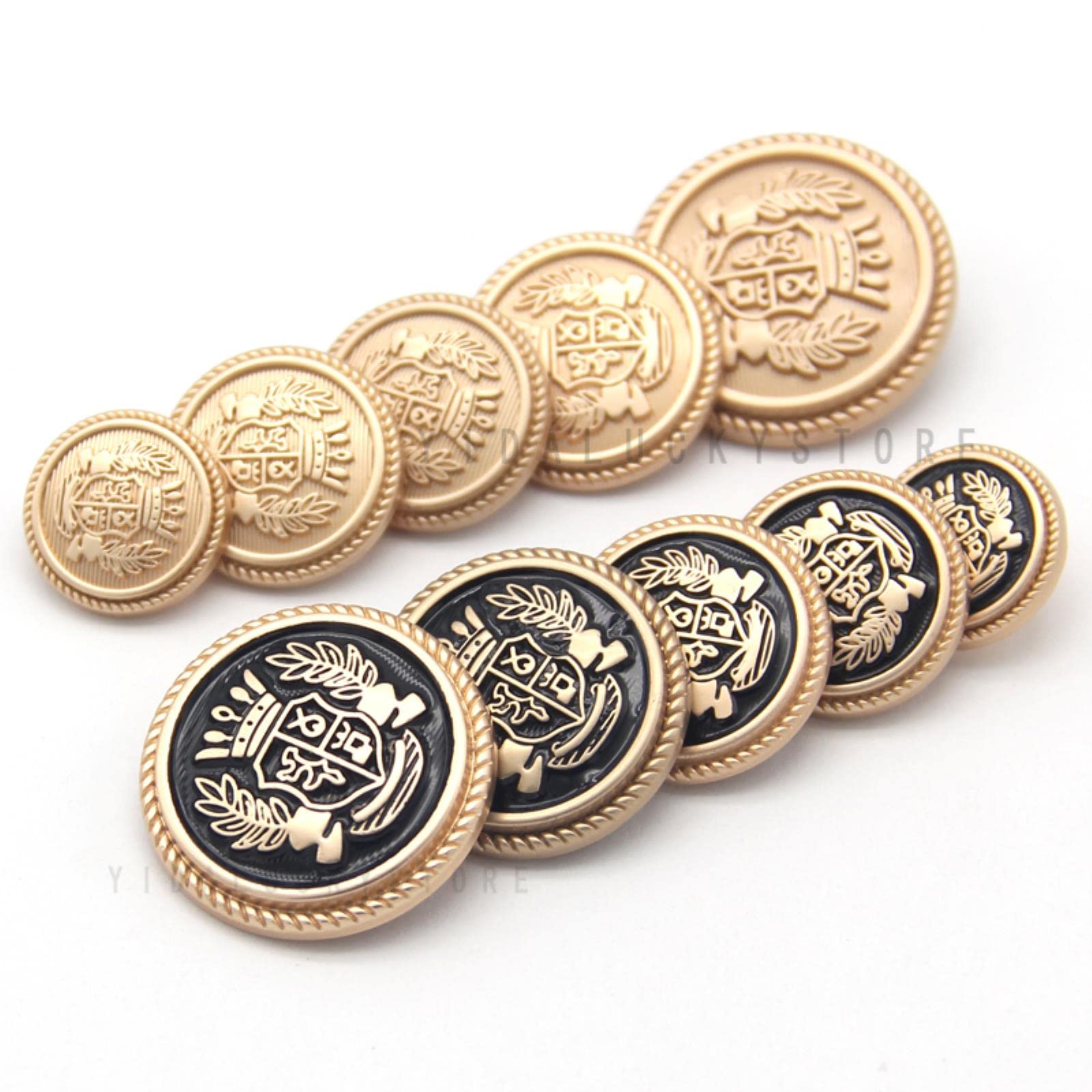 10 szt. Brytyjskich metalowych guzików w stylu college'u do odzieży, płaszcza, kurtki, munduru, klasycznych ozdób koronnych(20mm)