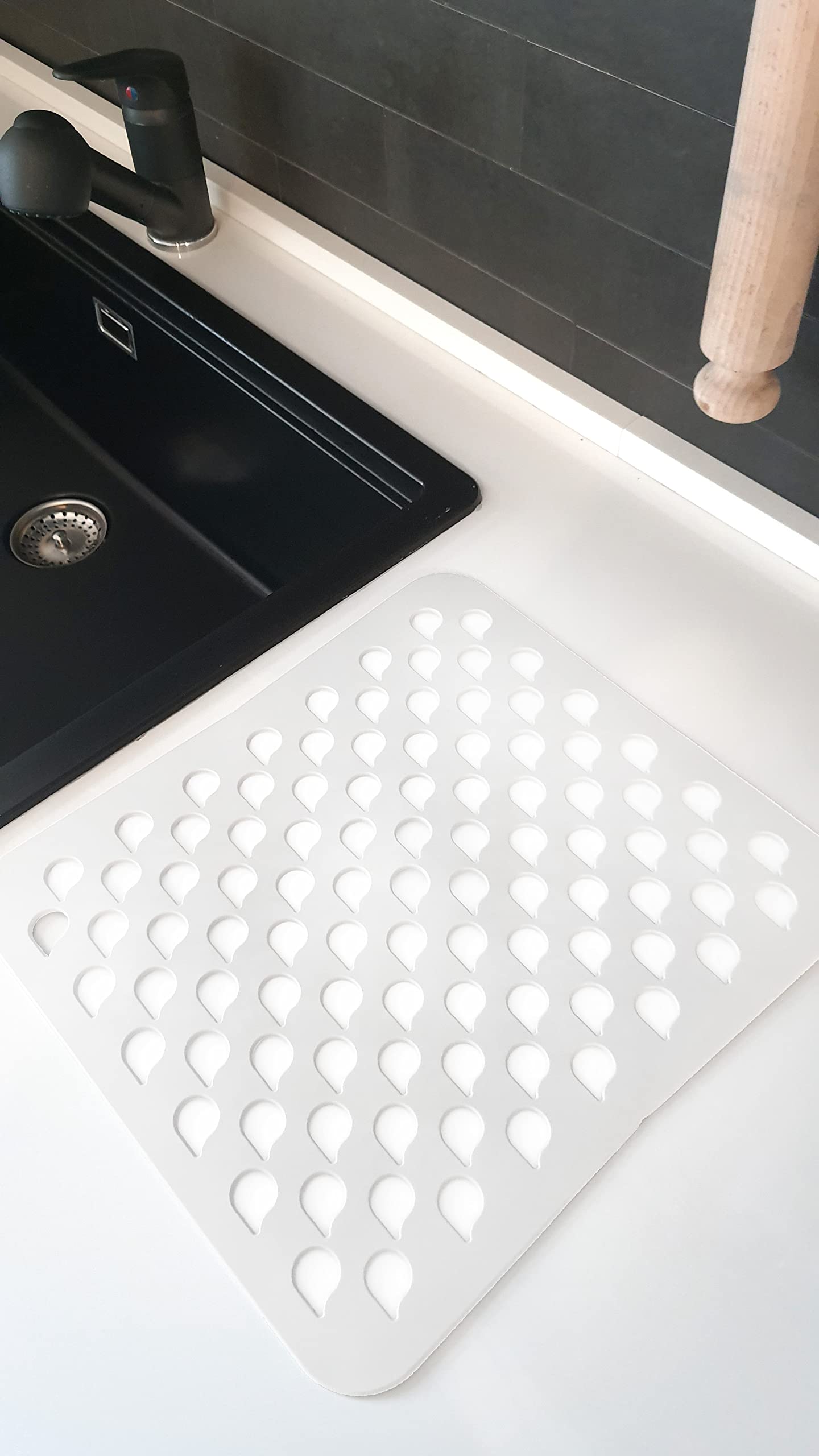 Tappetini Per Lavello LAPAP - Set 2 Pezzi In PVC, Fantasia Malva, 32x29 Cm, Made In Italy