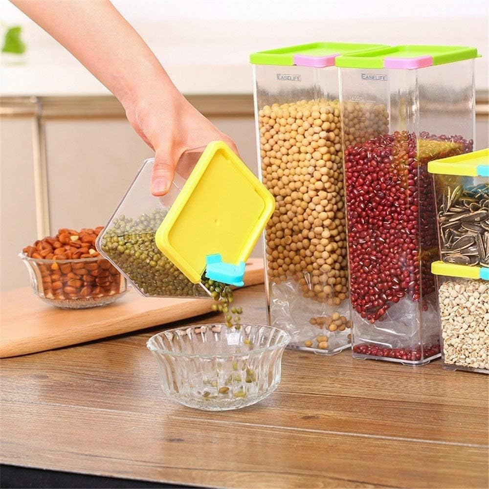 Plastic Dispenser Jar - 6 Pieces, Multicolour