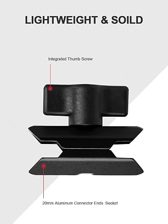 Metal 4-Hole AMPS Base Mount with 20mm (0.787) Ball and Dual 20 mm Socket Connector Ends