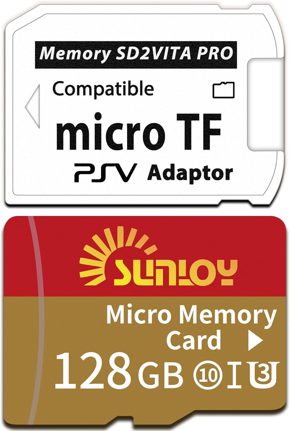 SD2Vita 6.0 PS Vita Memory Card Adapter with 128GB Micro SD Card, High Speed microSDXC UHS-I Flash Memory Card with PSVita SD Card Adapter for PSV 1000/2000 PSTV FW 3.60 HENkaku Enso System