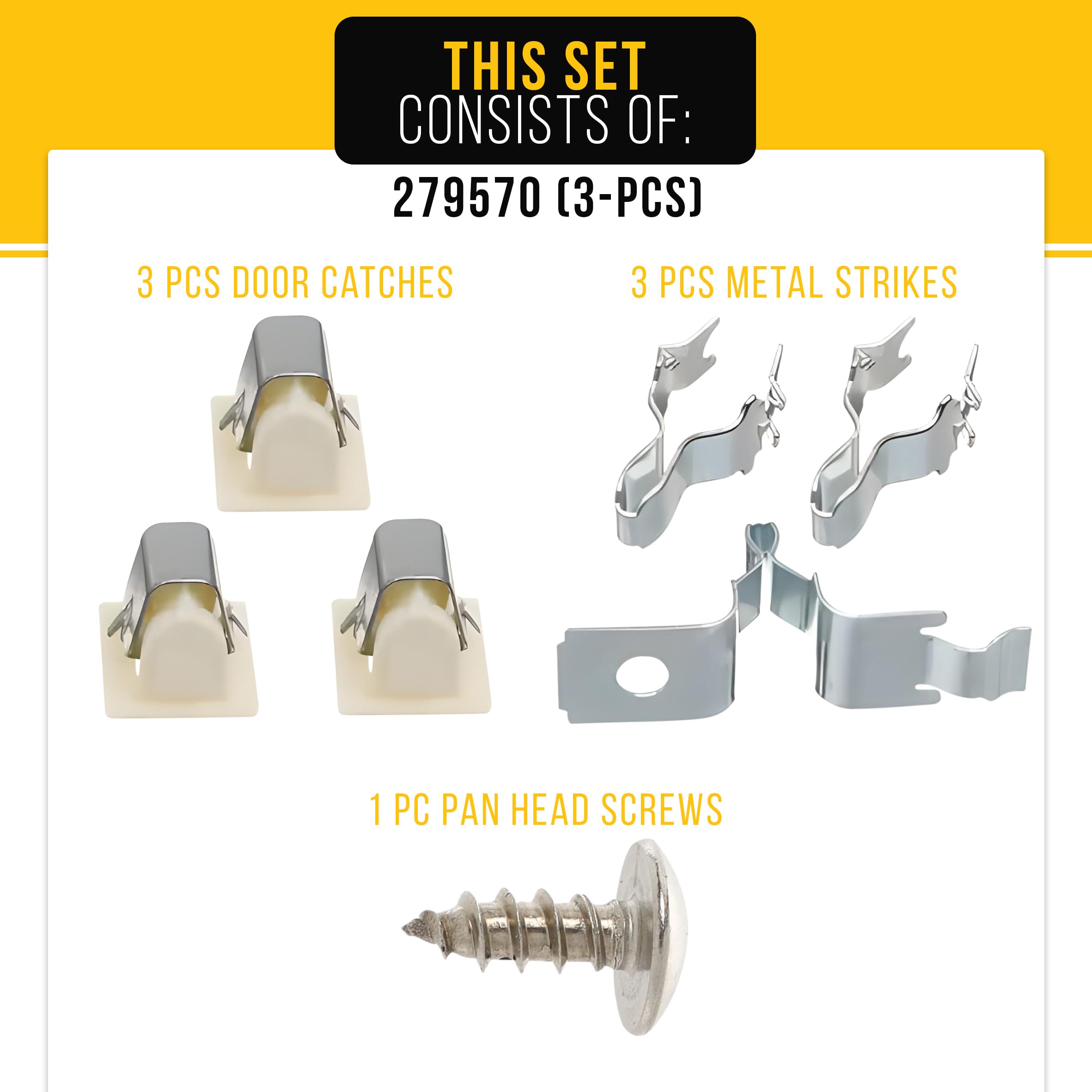 Amazon.com: PartsBroz 279570 Dryer Door Latch Kit Replacement (3