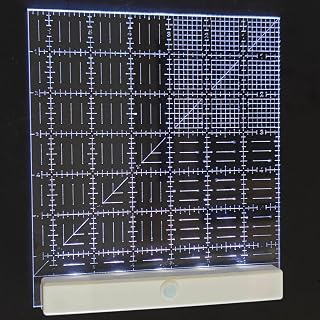 HONEYSEW 6.5" Fabrics Glow Square Quilting Ruler Acrylic Sewing Templates for Quilting and Sewing