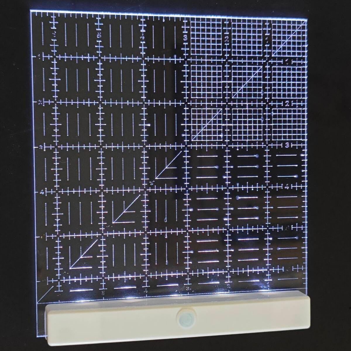 HONEYSEW 6.5" Fabrics Glow Square Quilting Ruler Acrylic Sewing Templates for Quilting and Sewing