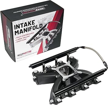 Aluminum Single Plane EFI Intake Manifold for Gen III LS1 LS2 LS6 with Fuel Rail Black